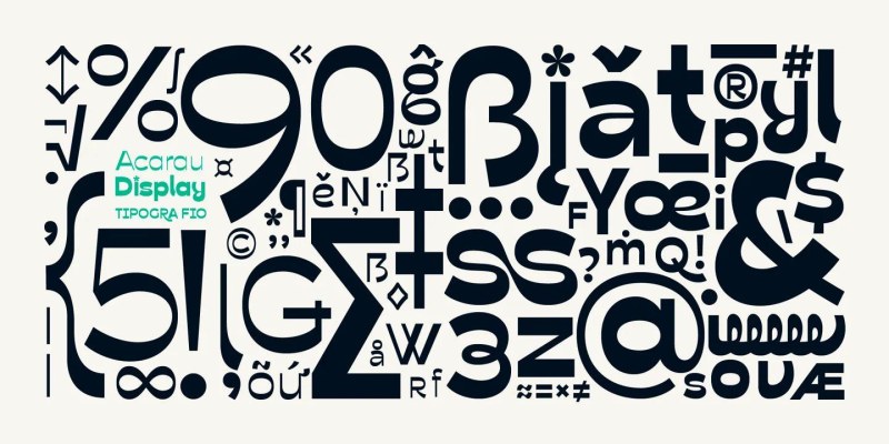Acarau Display Font Family free download preview 7 – Display Fonts font