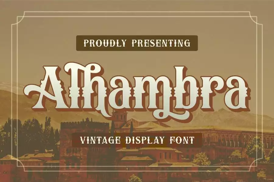 Alhambra Font free download – Display Fonts font preview image for Windows and Mac