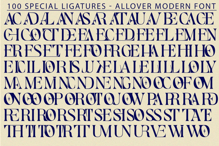Allover Modern Font free download preview 4 – Display Fonts font