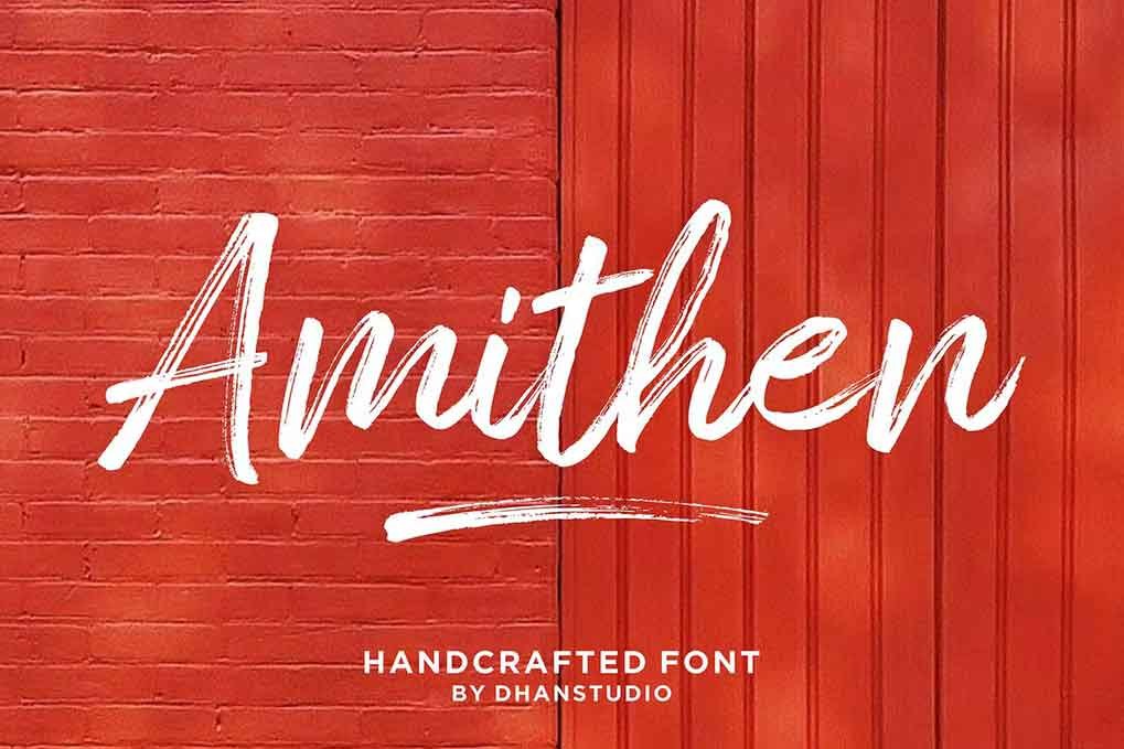Amithen Brush Font free download – Script And Handwritten font preview image for Windows and Mac