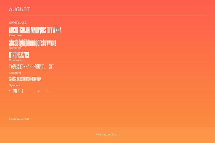 August Font free download preview 3 – Display Fonts font