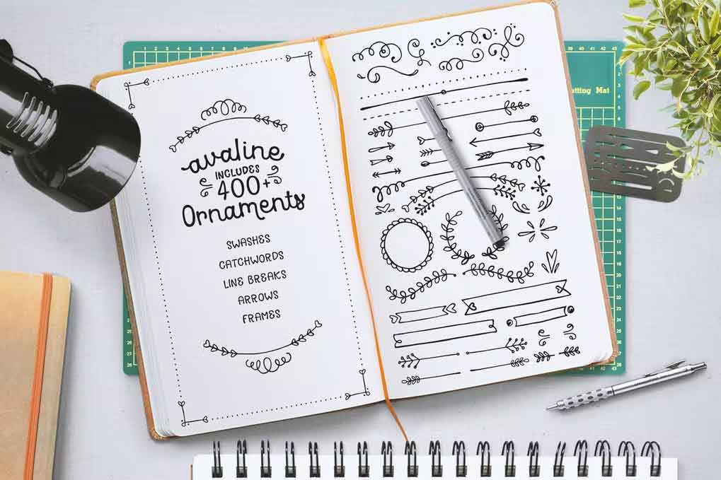 Avaline Extras Font free download – Script And Handwritten font preview image for Windows and Mac