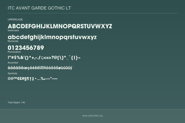 Avant Garde Gothic Font free download preview 2 – Sans Serif Fonts font