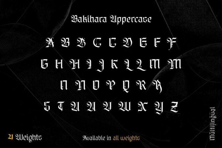 Bakihara – Blackletter Font Family free download preview 2 – Font Family font