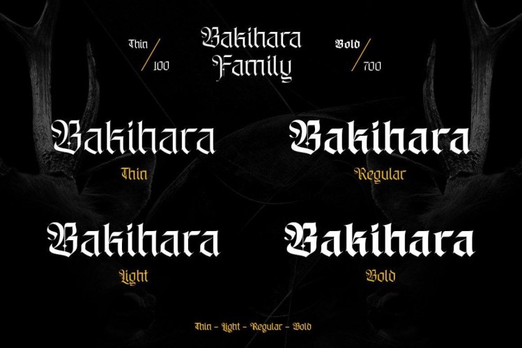 Bakihara – Blackletter Font Family free download preview 6 – Font Family font