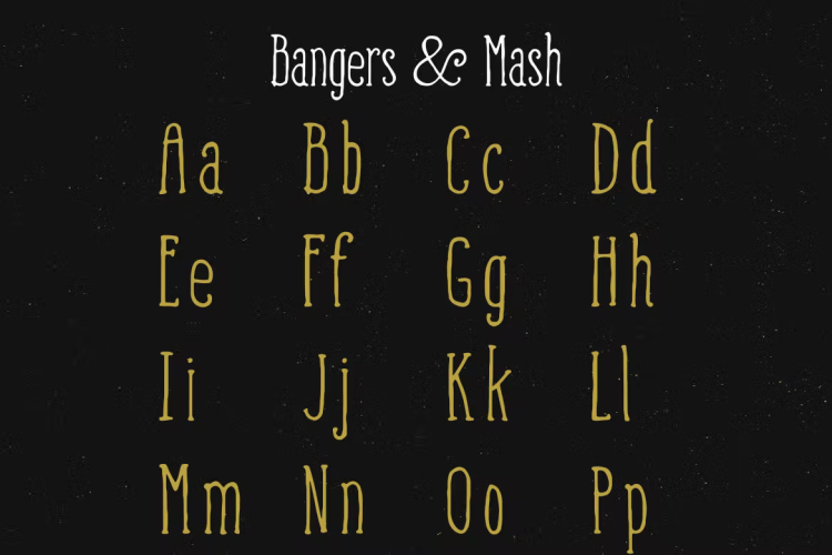 Bangers and Mash Font free download preview 2 – Serif Fonts font