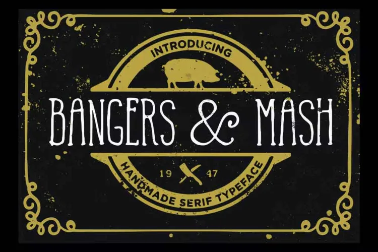 Bangers and Mash Font free download preview 3 – Serif Fonts font
