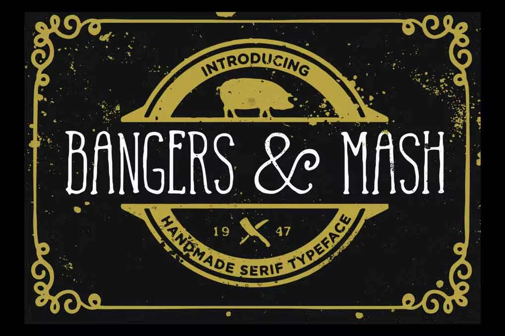 Bangers and Mash Font free download – Serif Fonts font preview image for Windows and Mac