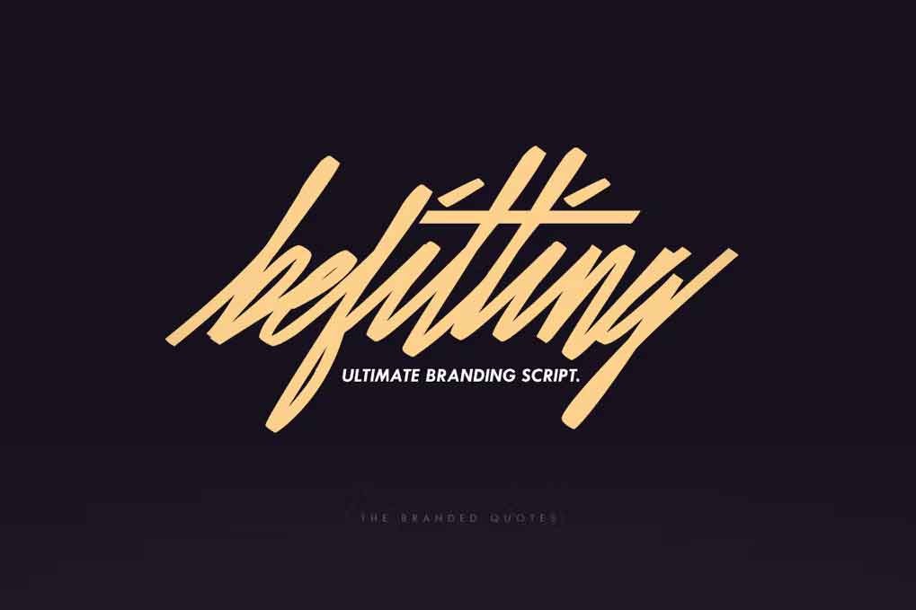 Befitting Script Font free download – Script And Handwritten font preview image for Windows and Mac