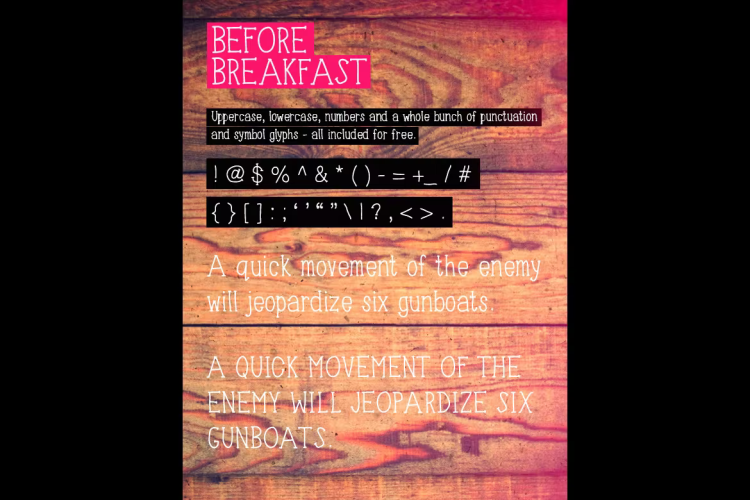 Before Breakfast Font free download preview 1 – Serif Fonts font