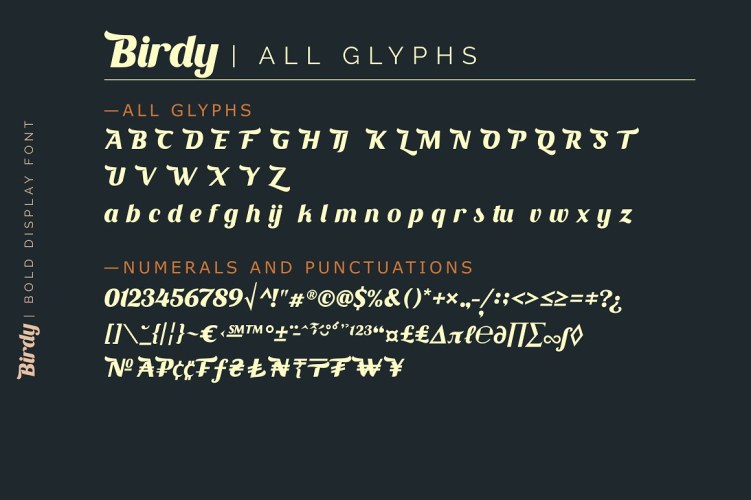 Birdy Font free download preview 4 – Script And Handwritten font