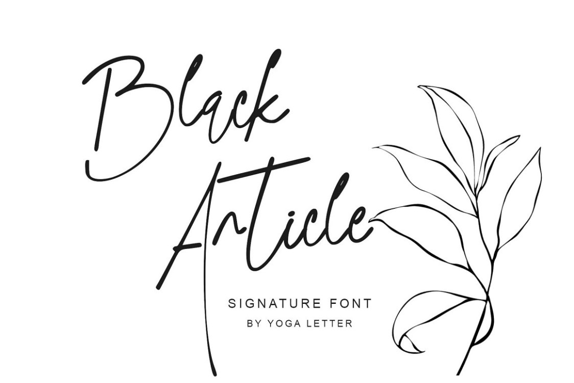 Black Article Font free download – Script And Handwritten font preview image for Windows and Mac