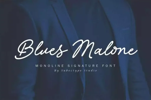 Blues Malone Font free download – Script And Handwritten font preview image for Windows and Mac