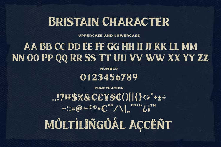 Bristain Rought Serif Font free download preview 2 – Serif Fonts font