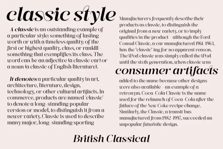 British Classical Font preview 5 – Serif Fonts font sample
