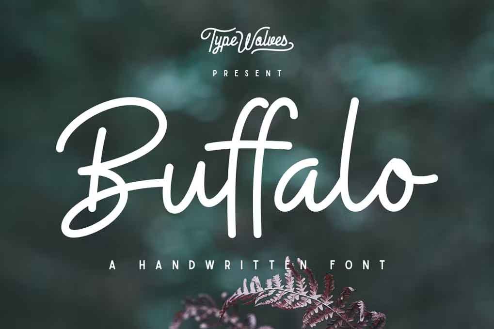 Buffalo Font free download – Script And Handwritten font preview image for Windows and Mac