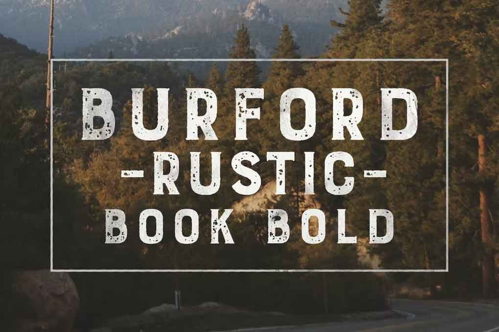 Burford Rustic Book Bold Font free download – Serif Fonts font preview image for Windows and Mac