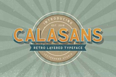 Calasans 7 layered Font free download – Retro font preview