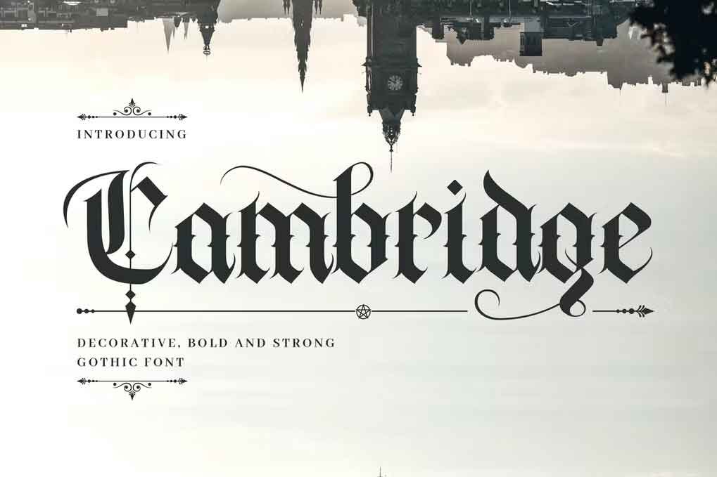 Cambridge Bold Decorative Gothic Font free download – Serif Fonts font preview image for Windows and Mac