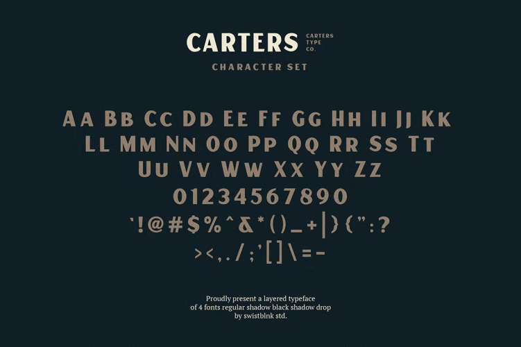 Carter Layered Font free download preview 3 – Serif Fonts font