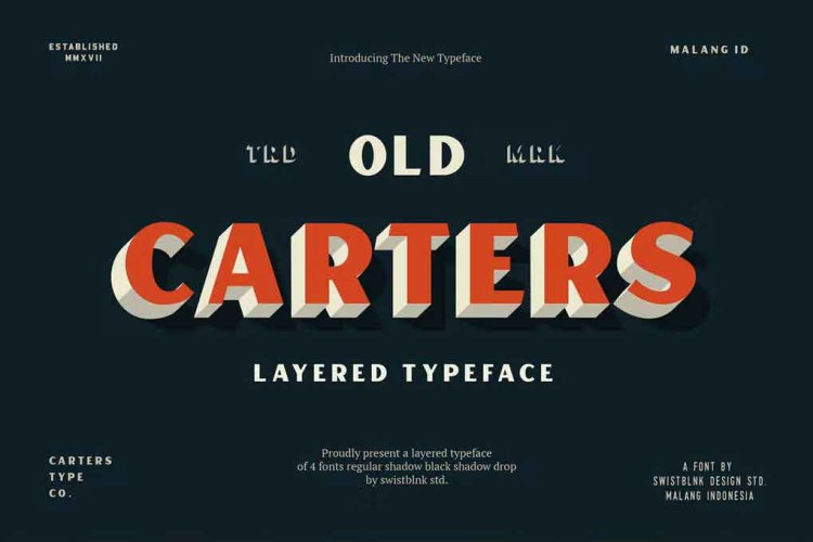 Carter Layered Font free download preview 4 – Serif Fonts font