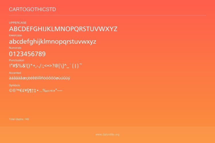 CartoGothic Std Font Family free download preview 3 – Sans Serif Fonts font