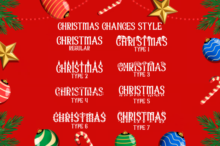 Christmas Chances Font free download preview 1 – Serif Fonts font