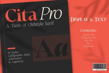 Cita Pro Font free download – Display font preview