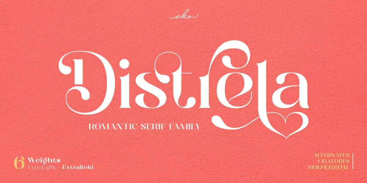 Distrela Font free download – Serif Fonts font preview image for Windows and Mac