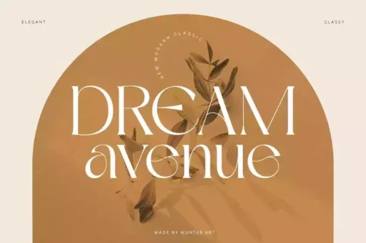 Dream Avenue Font free download – Serif Fonts font preview image for Windows and Mac