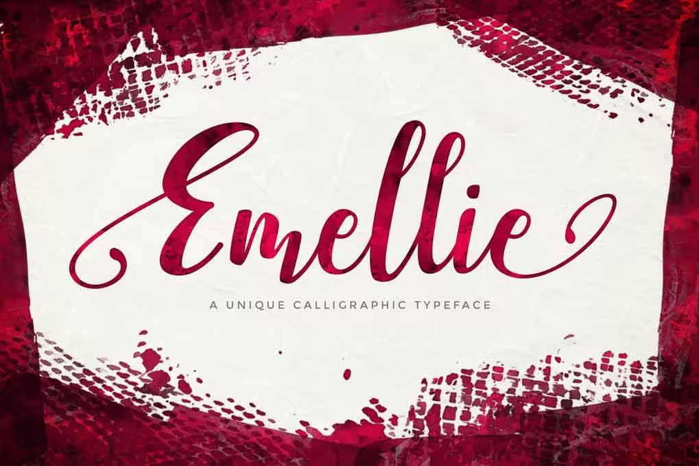 Emellie Script Font free download – Script And Handwritten font preview image for Windows and Mac