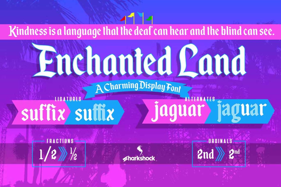 Enchanted Land Font free download – Serif Fonts font preview image for Windows and Mac