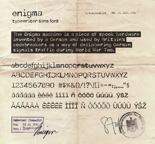 Enigma Typewriter Sans Font free download preview 2 – Serif Fonts font
