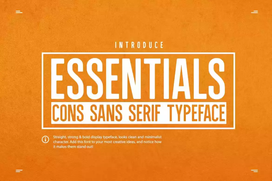 Essentials Font free download – Sans Serif Fonts font preview image for Windows and Mac
