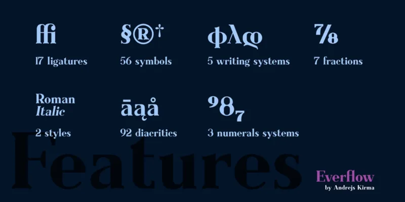 Everflow Font Family preview 7 – Serif Fonts font sample