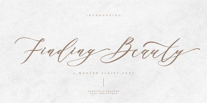 Finding Beauty Font free download – Script And Handwritten font preview image for Windows and Mac