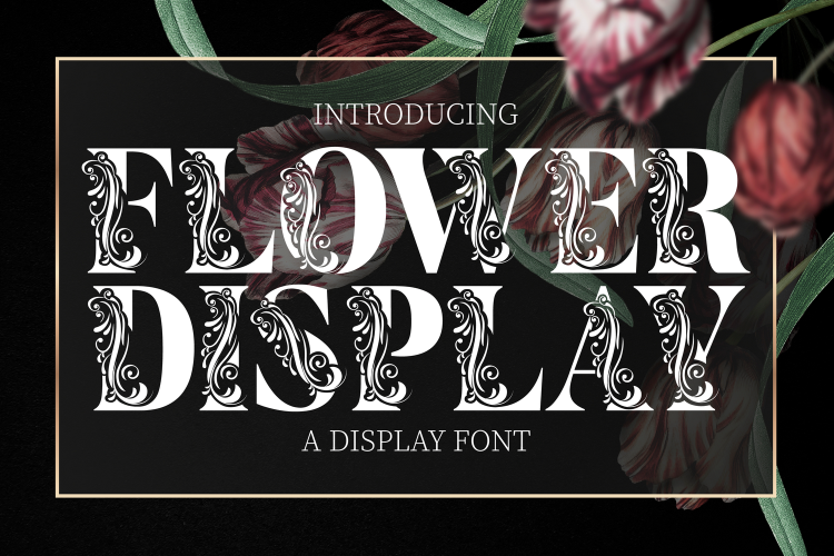 Flower Display Font free download preview 4 – Display Fonts font