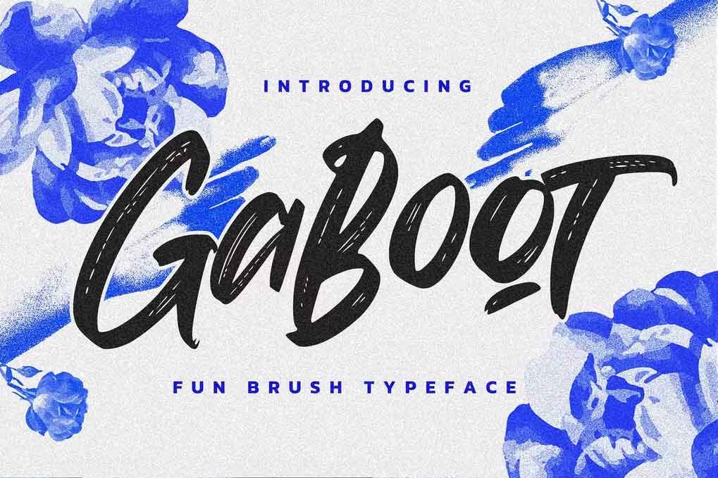 Gaboot Authentic Brush Font free download – Script And Handwritten font preview image for Windows and Mac