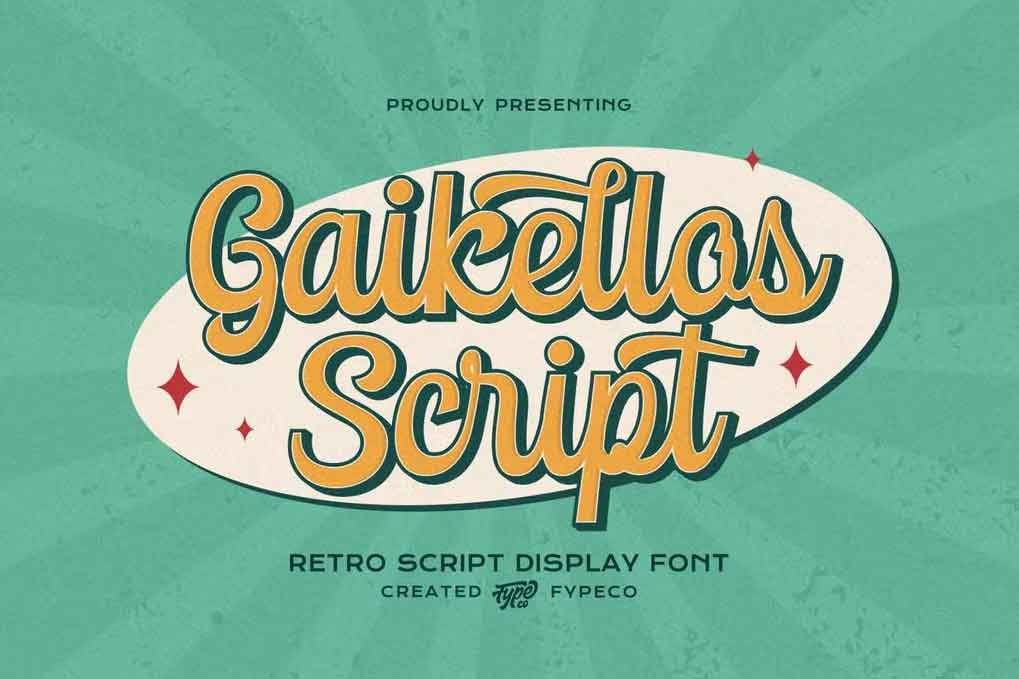 Gaikellos Script Font free download – Script And Handwritten font preview image for Windows and Mac