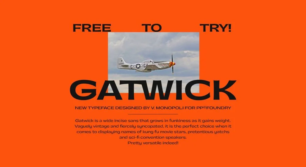 Gatwick Font free download – Sans Serif Fonts font preview image for Windows and Mac