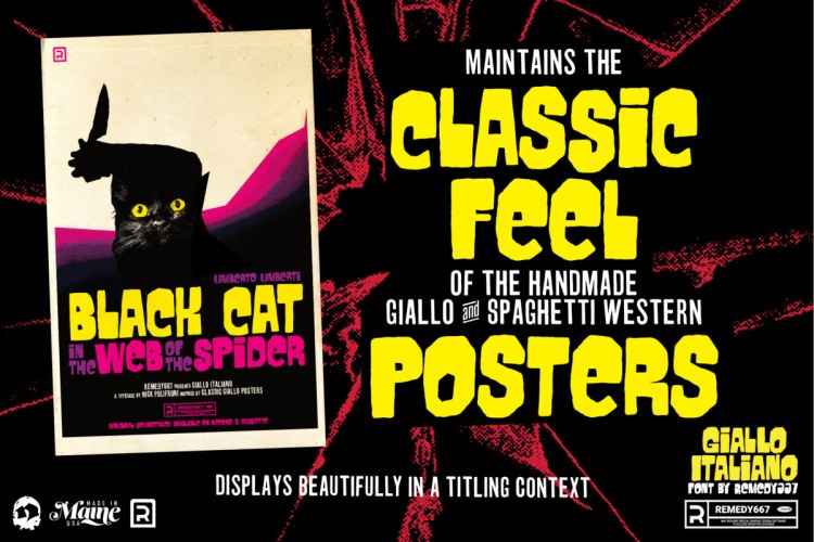 Giallo Italiano – Horror Film Font free download preview 1 – Display Fonts font