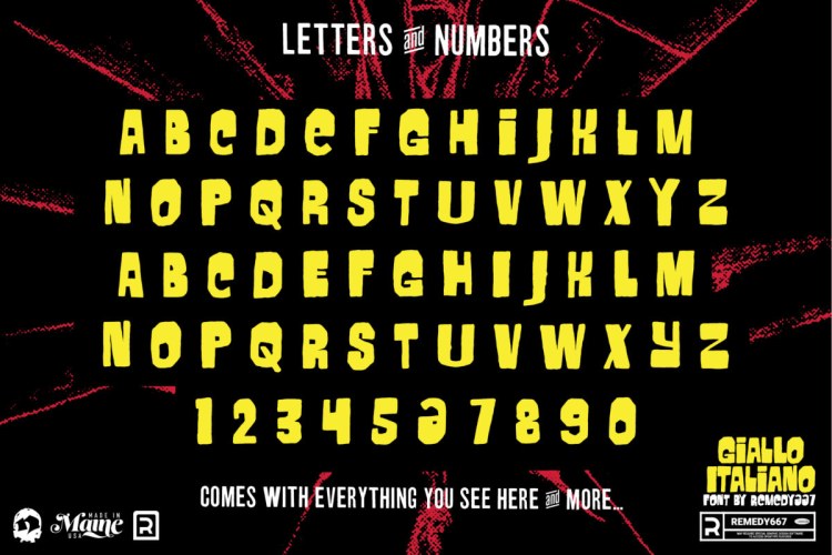 Giallo Italiano – Horror Film Font free download preview 4 – Display Fonts font