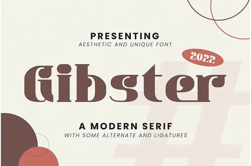 Gibster Font free download – Modern Serif Font font preview image for Windows and Mac