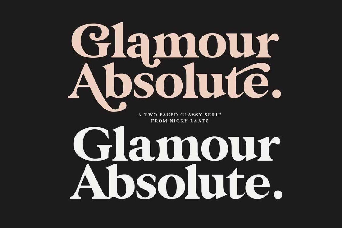 Glamour Absolute Font free download – Serif Fonts font preview image for Windows and Mac