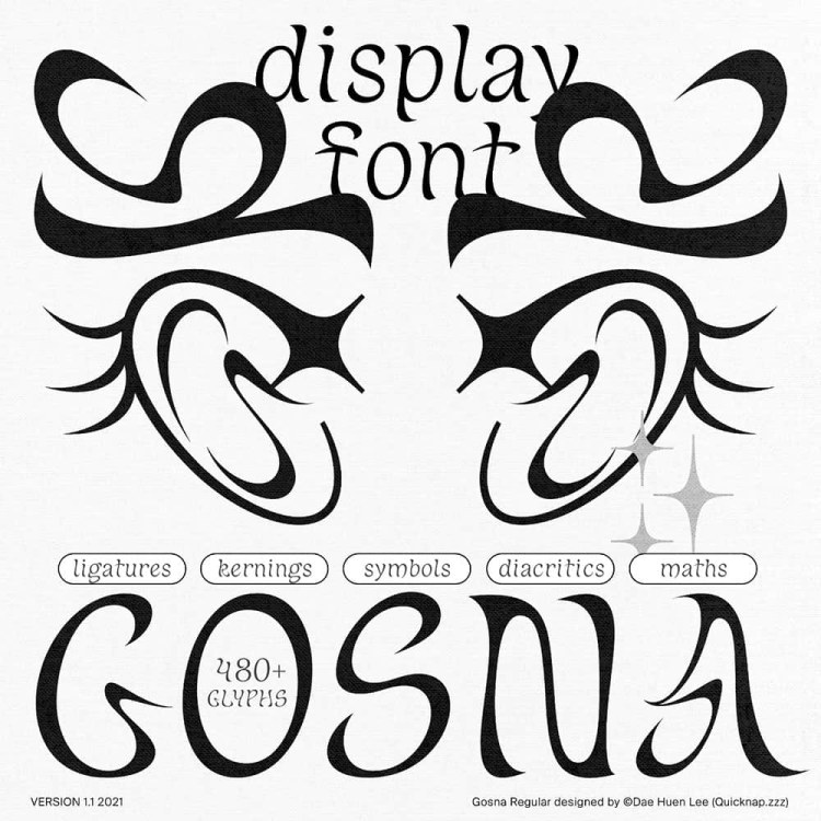 Gosna Font free download – Display Fonts font preview image for Windows and Mac