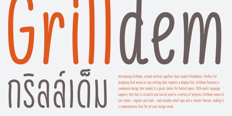 Grilldem Font Family free download preview 1 – Script And Handwritten font