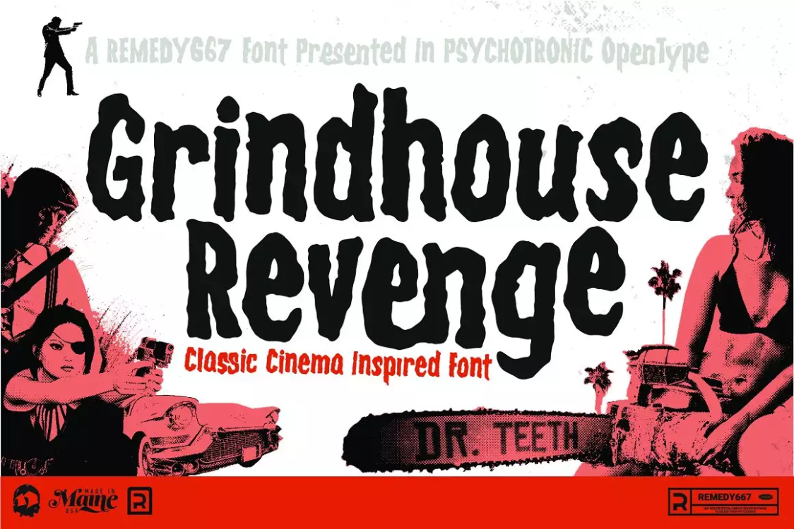 Grindhouse Revenge Font free download – Display Fonts font preview image for Windows and Mac
