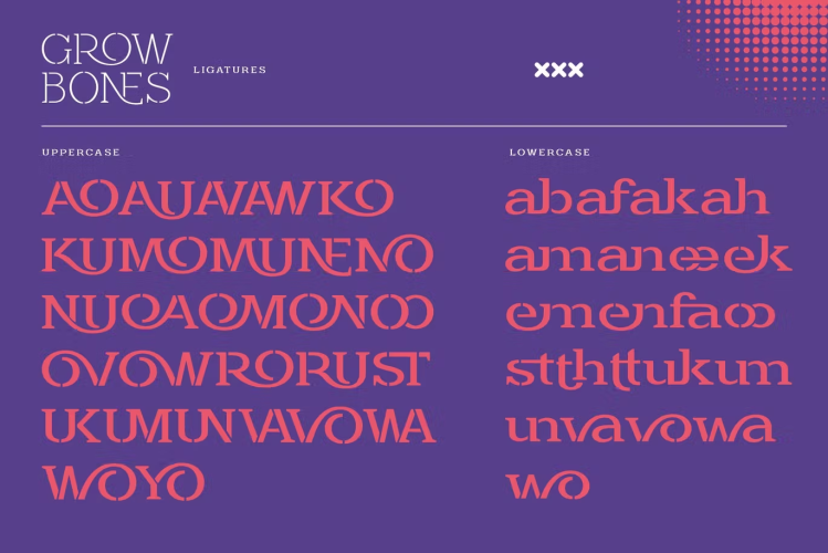 Grow Bones Font free download preview 2 – Serif Fonts font