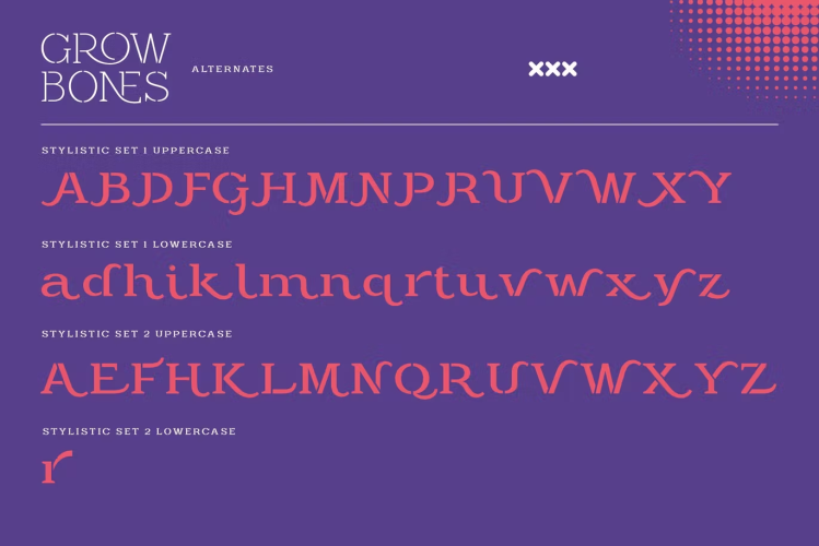Grow Bones Font free download preview 3 – Serif Fonts font
