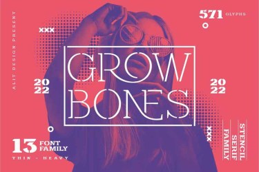 Grow Bones Font free download – Display font preview